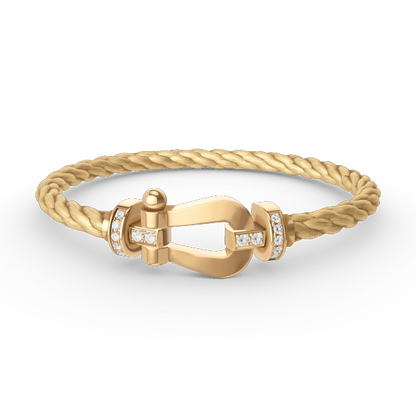 [Elite]FORCE LARGE HORSESHOE HALF DIAMOND BRACELET GOLD