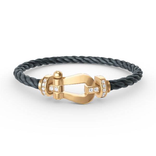 [Elite]FORCE LARGE HORSESHOE HALF DIAMOND BRACELET GOLD