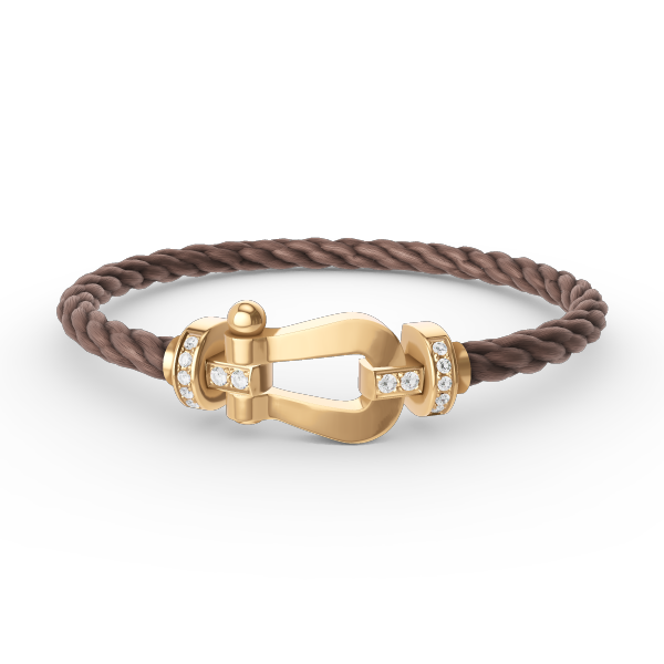 [Elite]FORCE LARGE HORSESHOE HALF DIAMOND BRACELET GOLD