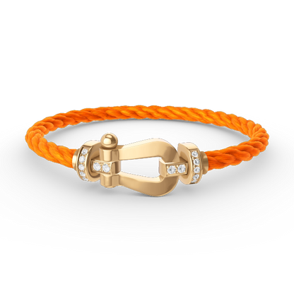 [Elite]FORCE LARGE HORSESHOE HALF DIAMOND BRACELET GOLD