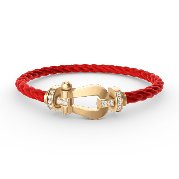 [Elite]FORCE LARGE HORSESHOE HALF DIAMOND BRACELET GOLD