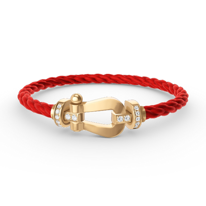 [Elite]FORCE LARGE HORSESHOE HALF DIAMOND BRACELET GOLD