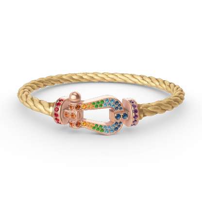 [Elite]FORCE LARGE HORSESHOE  COLORED DIAMOND BRACELET ROSE GOLD