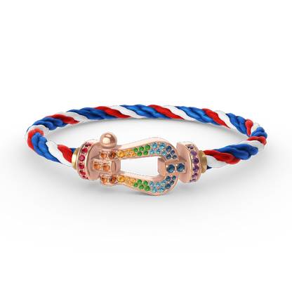 [Elite]FORCE LARGE HORSESHOE  COLORED DIAMOND BRACELET ROSE GOLD