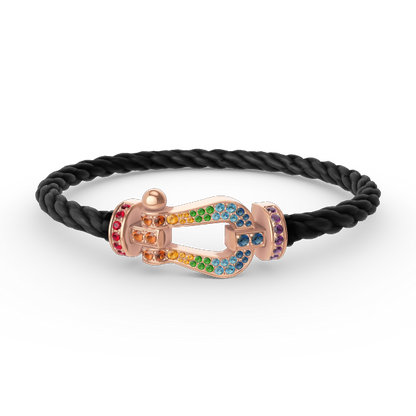 [Elite]FORCE LARGE HORSESHOE  COLORED DIAMOND BRACELET ROSE GOLD