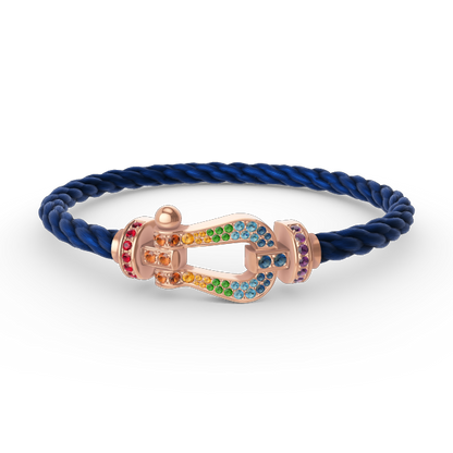 [Elite]FORCE LARGE HORSESHOE  COLORED DIAMOND BRACELET ROSE GOLD