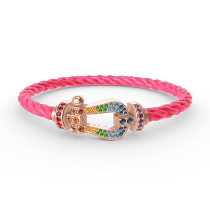[Elite]FORCE LARGE HORSESHOE  COLORED DIAMOND BRACELET ROSE GOLD