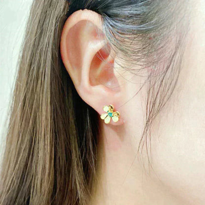 [Elite]FRIVOLE  FLOWER MALACHITE EARRINGS