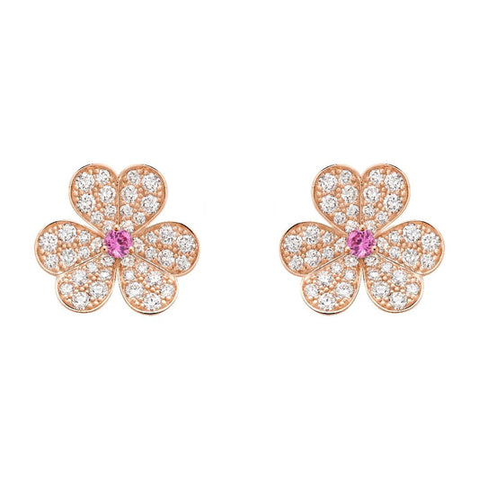 [Elite]FRIVOLE PINK GOLD FLOWER DIAMOND EARRINGS