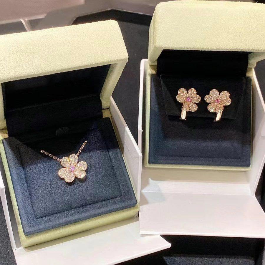 [Elite]FRIVOLE ROSE GOLD FLOWER DIAMOND NECKLACE