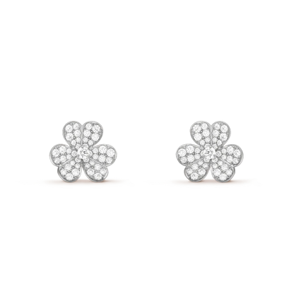 [Elite]FRIVOLE SILVER FLOWER DIAMOND EARRINGS