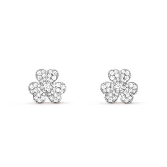 [Elite]FRIVOLE SILVER FLOWER DIAMOND EARRINGS