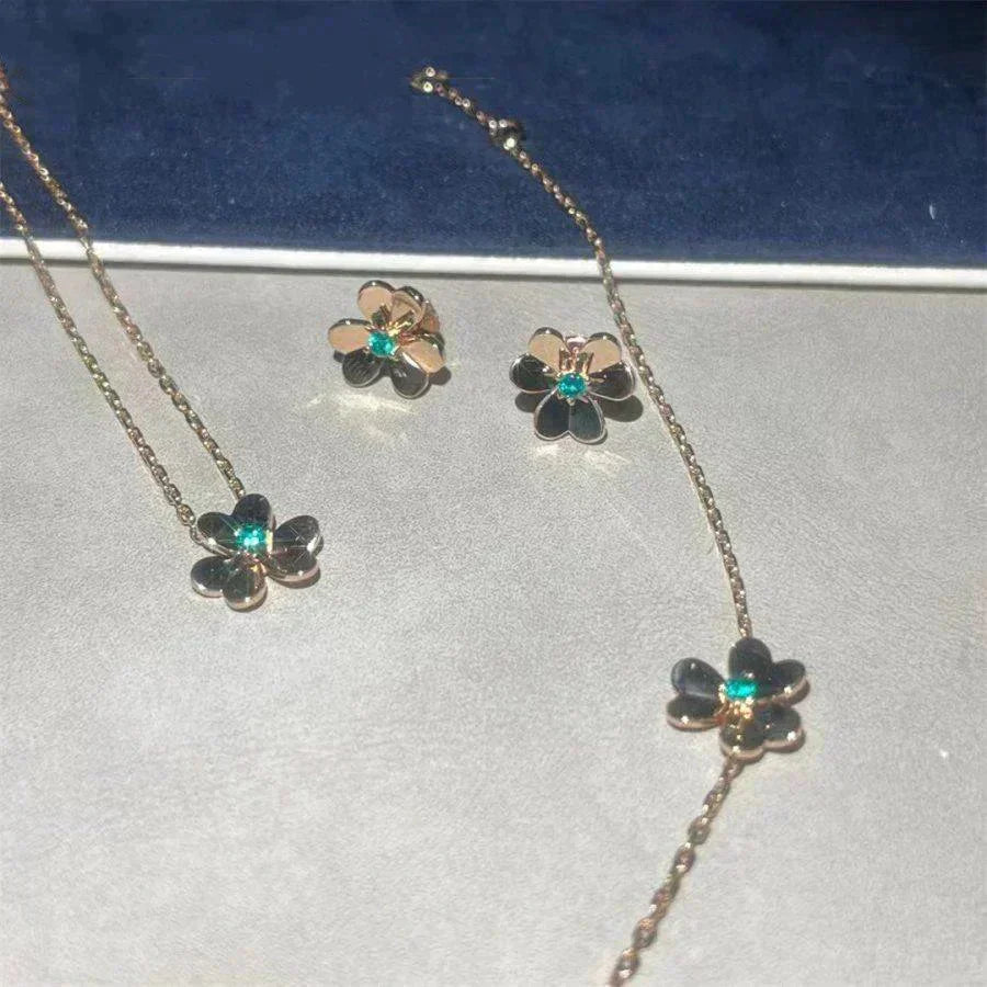[Elite]FRIVOLE  FLOWER MALACHITE EARRINGS