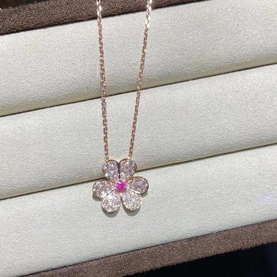 [Elite]FRIVOLE ROSE GOLD FLOWER DIAMOND NECKLACE