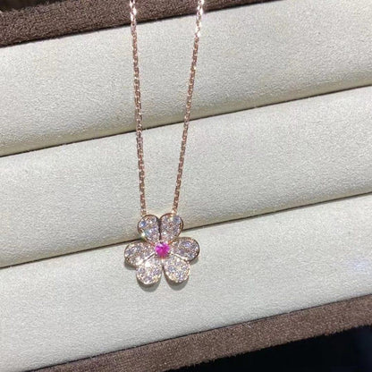 [Elite]FRIVOLE ROSE GOLD FLOWER DIAMOND NECKLACE