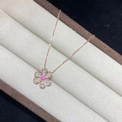 [Elite]FRIVOLE ROSE GOLD FLOWER DIAMOND NECKLACE