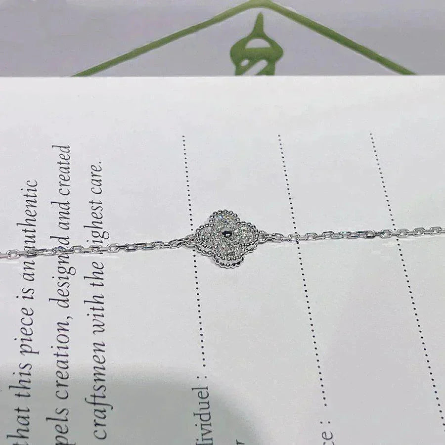 [Elite]CLOVER  SINGLE FLOWER BRACELET SILVER