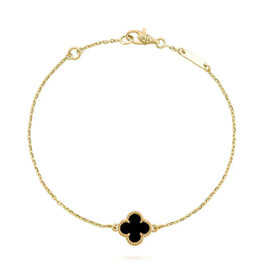 [Elite]CLOVER ONYX SINGLE FLOWER BRACELET