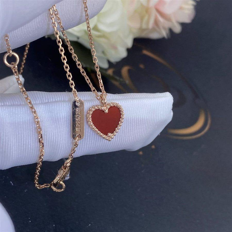 [Elite]SWEET CLOVER CARNELIAN HEART NECKLACE