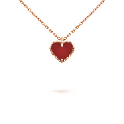 [Elite]SWEET CLOVER CARNELIAN HEART NECKLACE