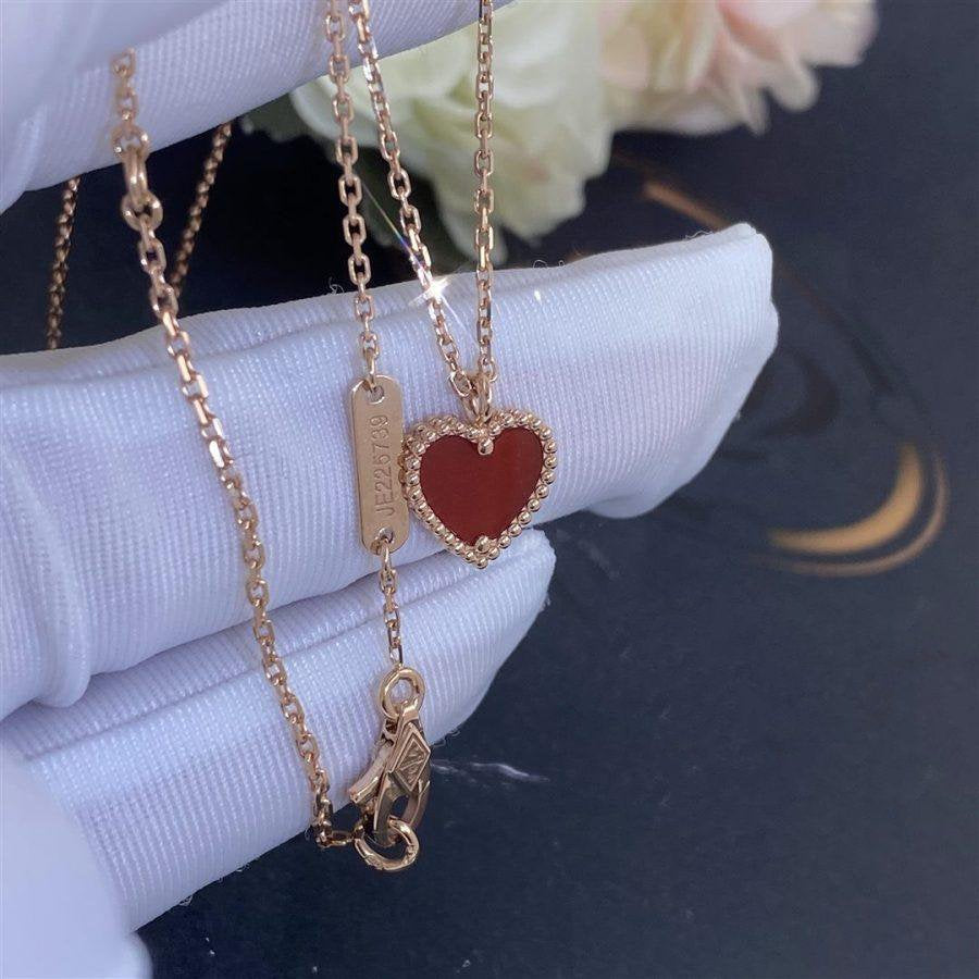 [Elite]SWEET CLOVER CARNELIAN HEART NECKLACE
