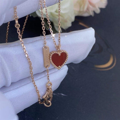 [Elite]SWEET CLOVER CARNELIAN HEART NECKLACE