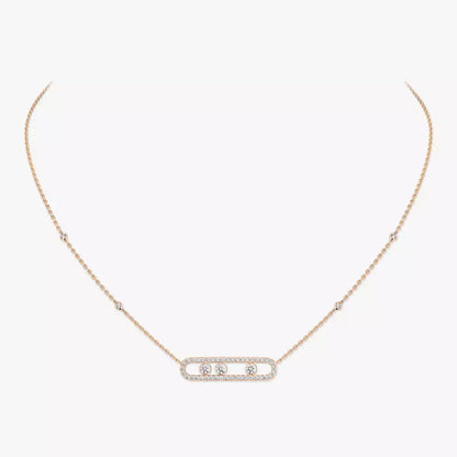 [Elite] Move Pave_ Rose Gold Diamond Necklace