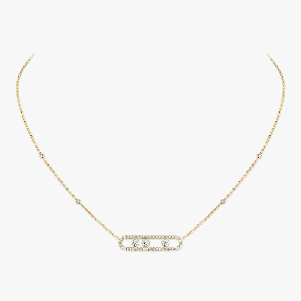 [Elite] Move Pave_ Rose Gold Diamond Necklace