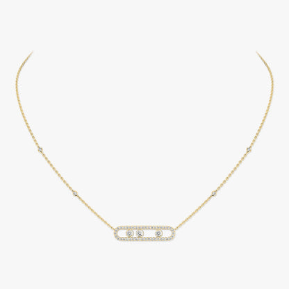 [Elite] Move Pave_ Rose Gold Diamond Necklace