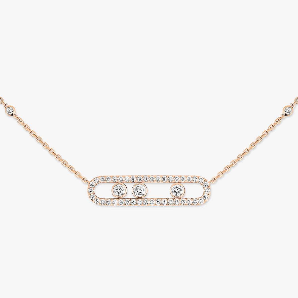 [Elite] Move Pave_ Rose Gold Diamond Necklace