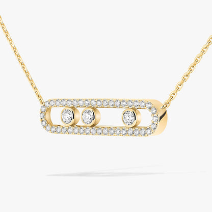 [Elite] Move Pave_ Rose Gold Diamond Necklace