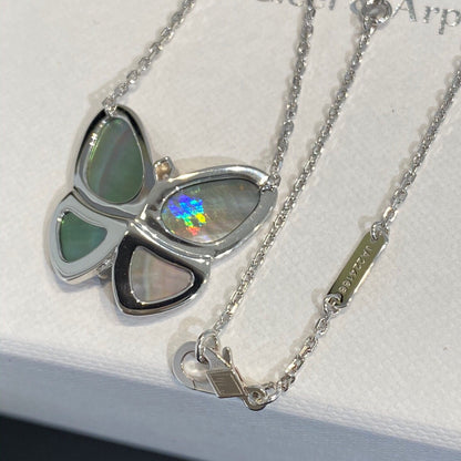 [Elite]LARGE BUTTERFLY SILVER PENDANT DIAMOND NECKLACE