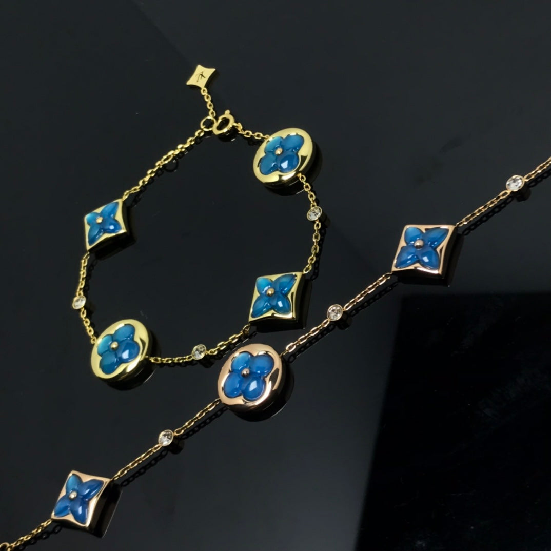 [Elite]STAR AND SUN 4 MOTIF BLUE BRACELET