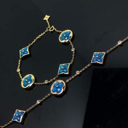 [Elite]STAR AND SUN 4 MOTIF BLUE BRACELET