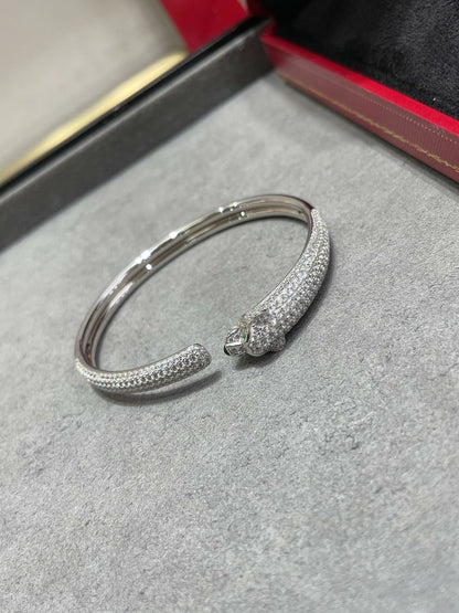 [Elite]PANTHERE FULL DIAMOND OPEN BRACELET
