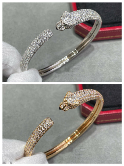 [Elite]PANTHERE FULL DIAMOND OPEN BRACELET
