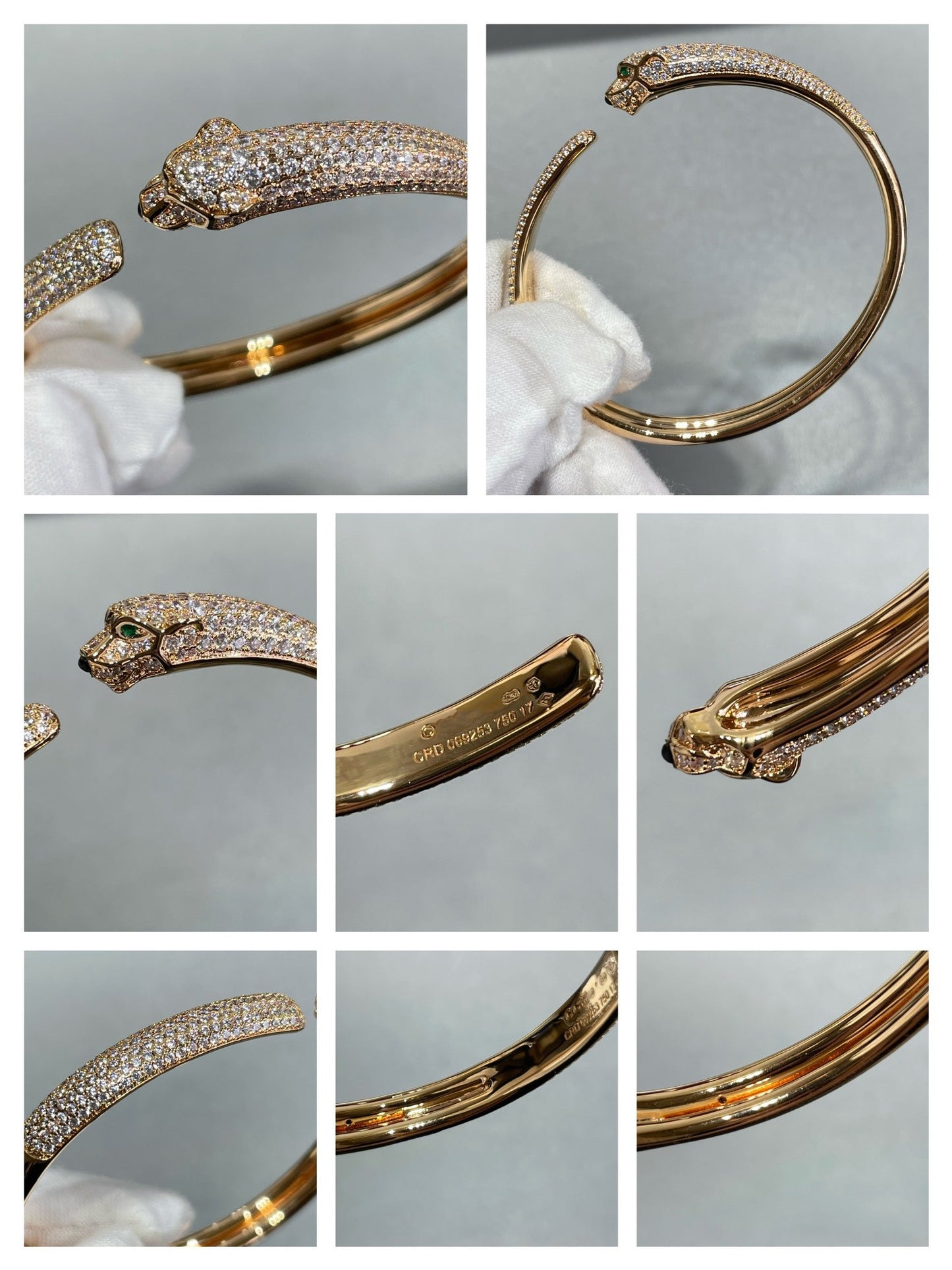[Elite]PANTHERE FULL DIAMOND OPEN BRACELET