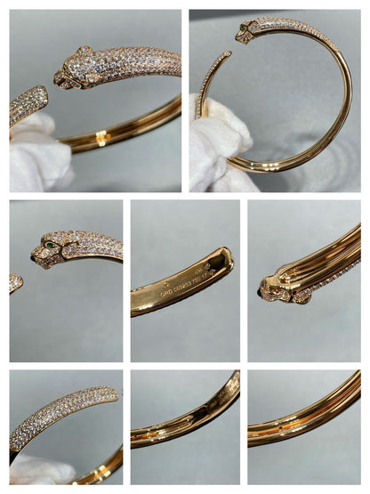 [Elite]PANTHERE FULL DIAMOND OPEN BRACELET