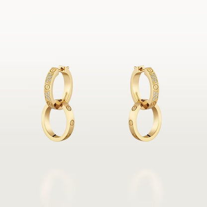 [Elite]LOVE 3.3MM DANGLE HALF DIAMOND EARRINGS