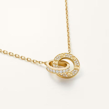 [Elite]LOVE  FULL DIAMOND PENDANT NECKLACE