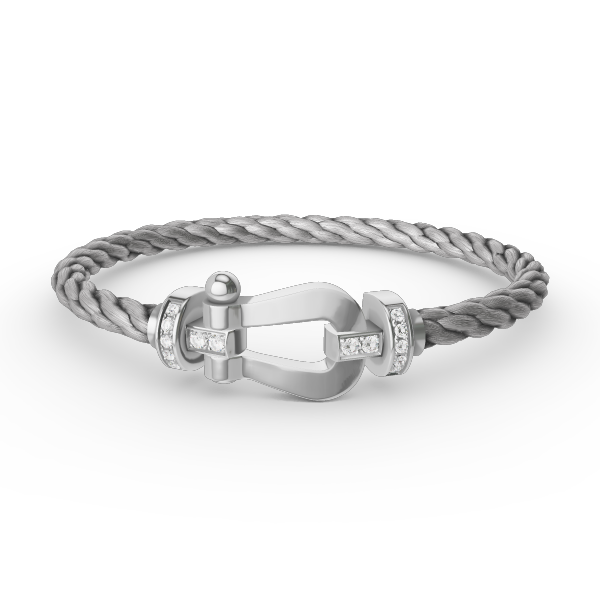 [Elite]FORCE LARGE HORSESHOE HALF DIAMOND BRACELET SILVER