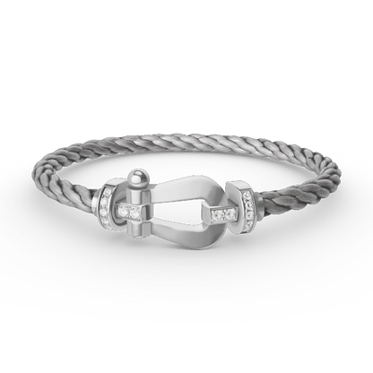 [Elite]FORCE LARGE HORSESHOE HALF DIAMOND BRACELET SILVER