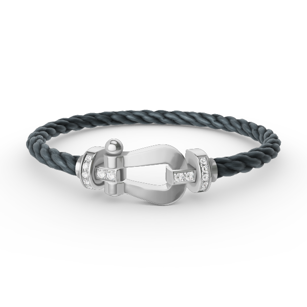 [Elite]FORCE LARGE HORSESHOE HALF DIAMOND BRACELET SILVER