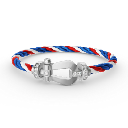 [Elite]FORCE LARGE HORSESHOE HALF DIAMOND BRACELET SILVER