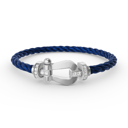 [Elite]FORCE LARGE HORSESHOE HALF DIAMOND BRACELET SILVER