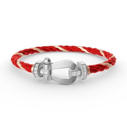 [Elite]FORCE LARGE HORSESHOE HALF DIAMOND BRACELET SILVER