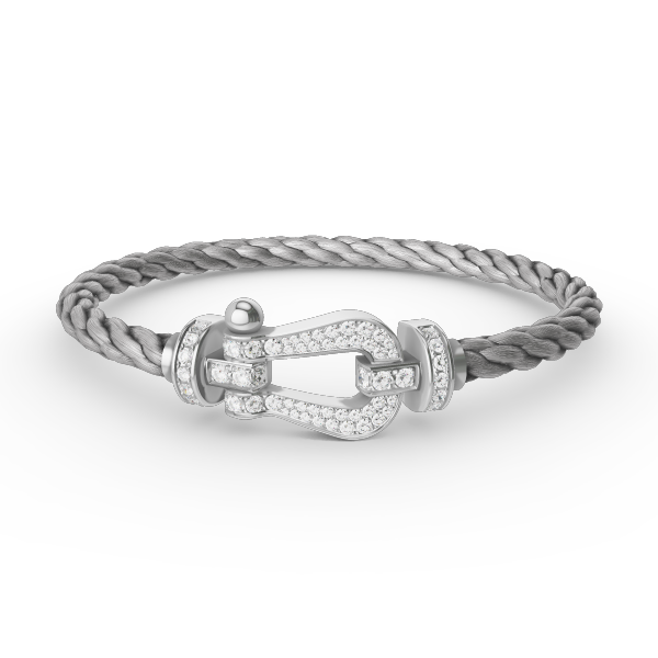 [Elite]FORCE LARGE HORSESHOE FULL DIAMOND BRACELET SILVER