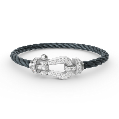 [Elite]FORCE LARGE HORSESHOE FULL DIAMOND BRACELET SILVER