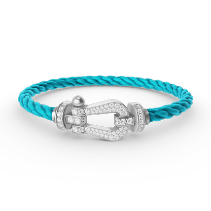 [Elite]FORCE LARGE HORSESHOE FULL DIAMOND BRACELET SILVER