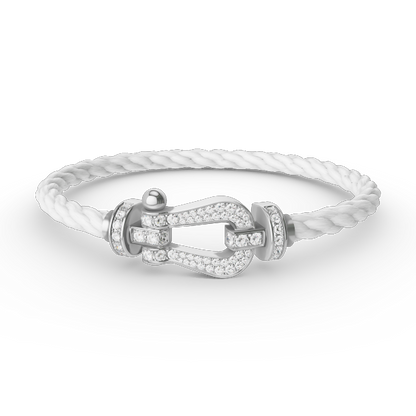 [Elite]FORCE LARGE HORSESHOE FULL DIAMOND BRACELET SILVER